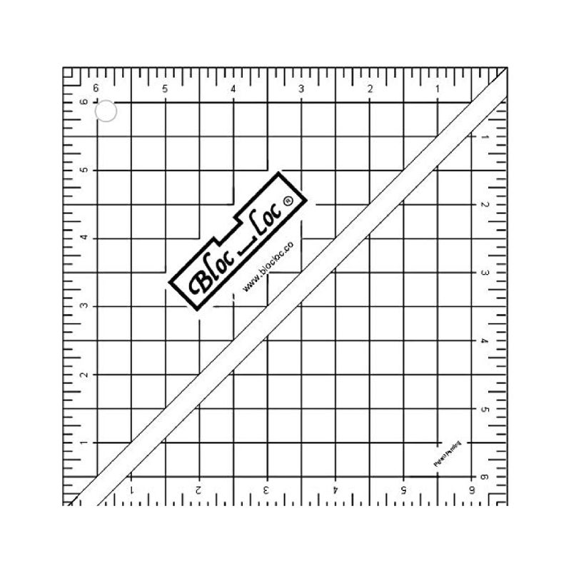 Bloc Loc Half Square Triangle Multiple-Sized 6-1/2"" Quilting Ruler with Grid Lines - Image 1